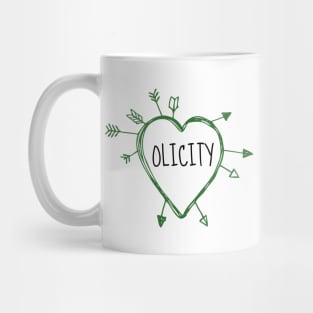 Olicity - Heart with Green Arrows Doodle Mug